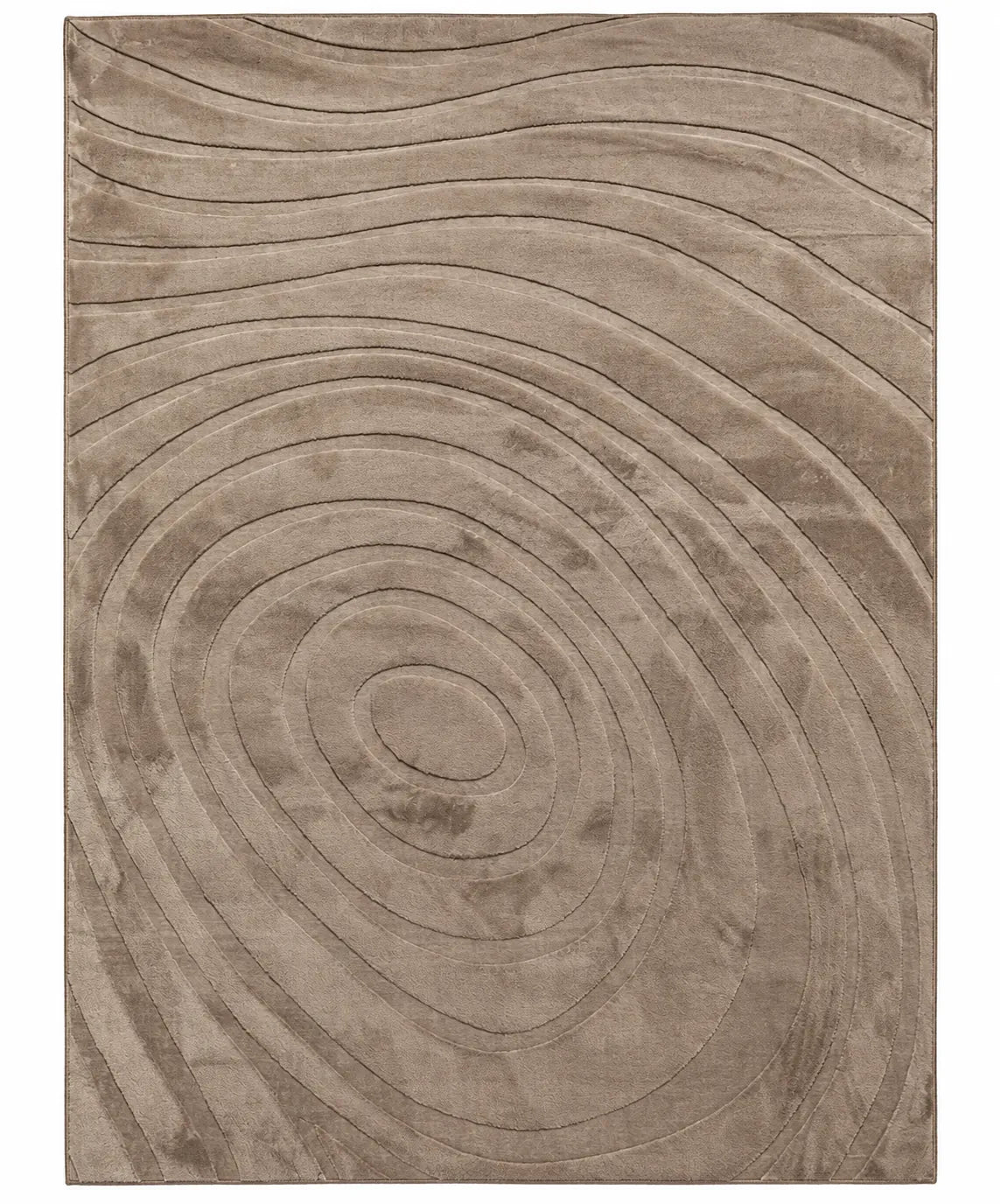 Mars Carving Fur Embossed Rug - Light Brown D4