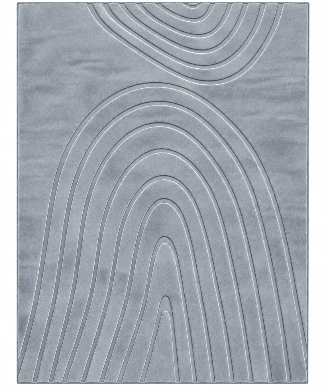 Mars Carving Fur Embossed Rug - Silver Grey D2