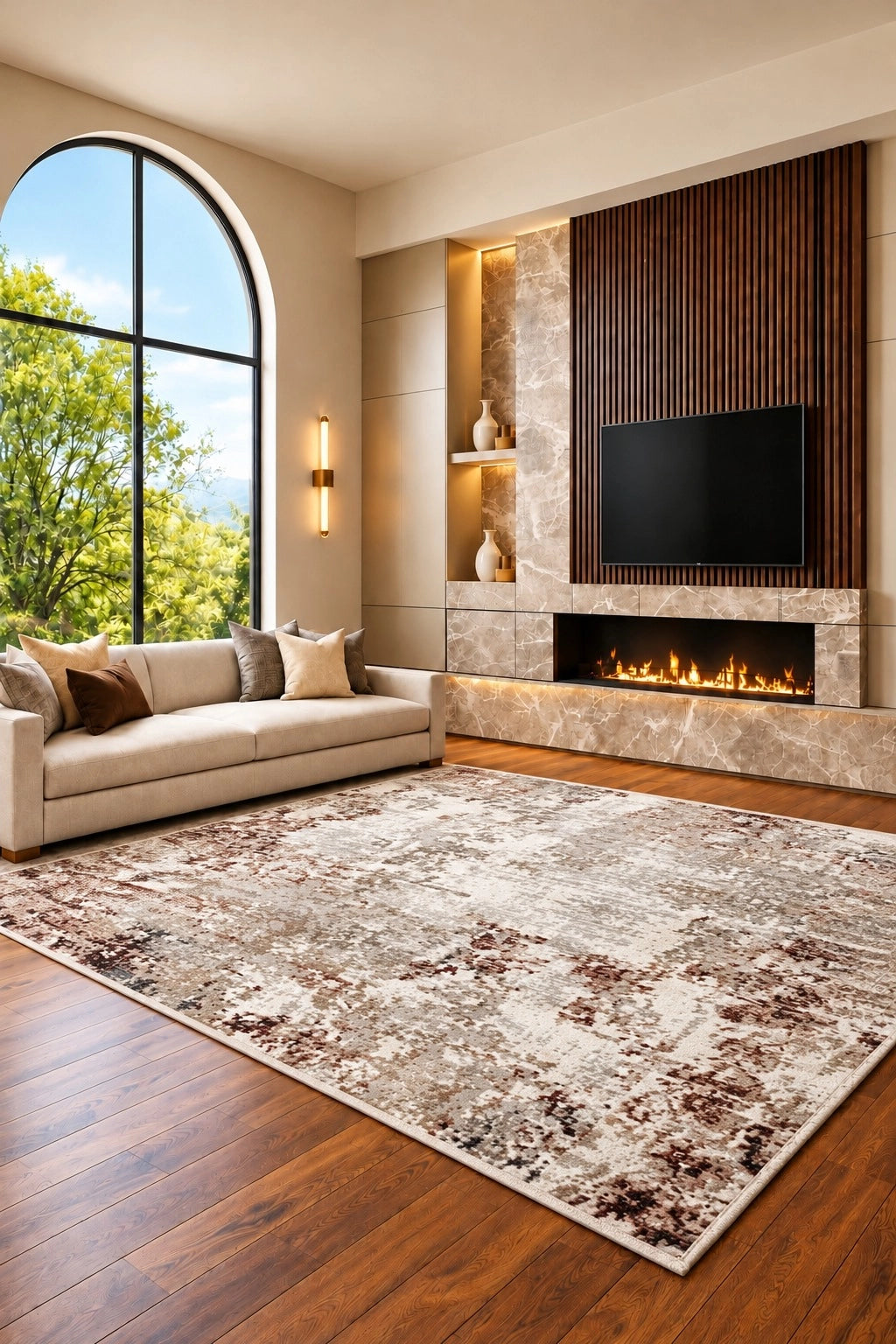 Marvel Turkish Rug - Red & Cream D13