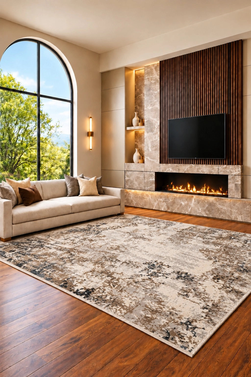 Marvel Turkish Rug - Navy & Cream D12
