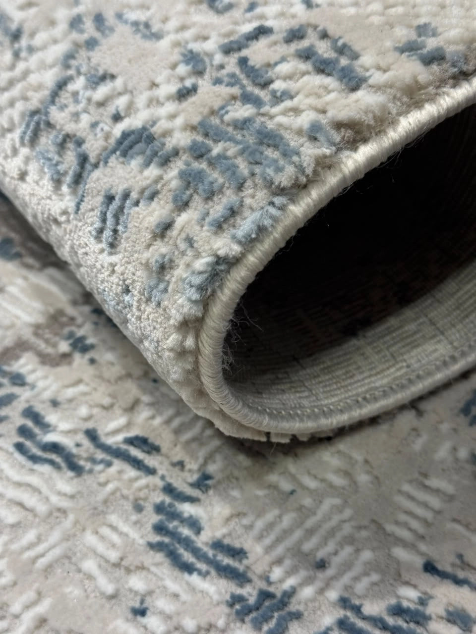 Marvel Turkish Rug - Blue & Grey D18