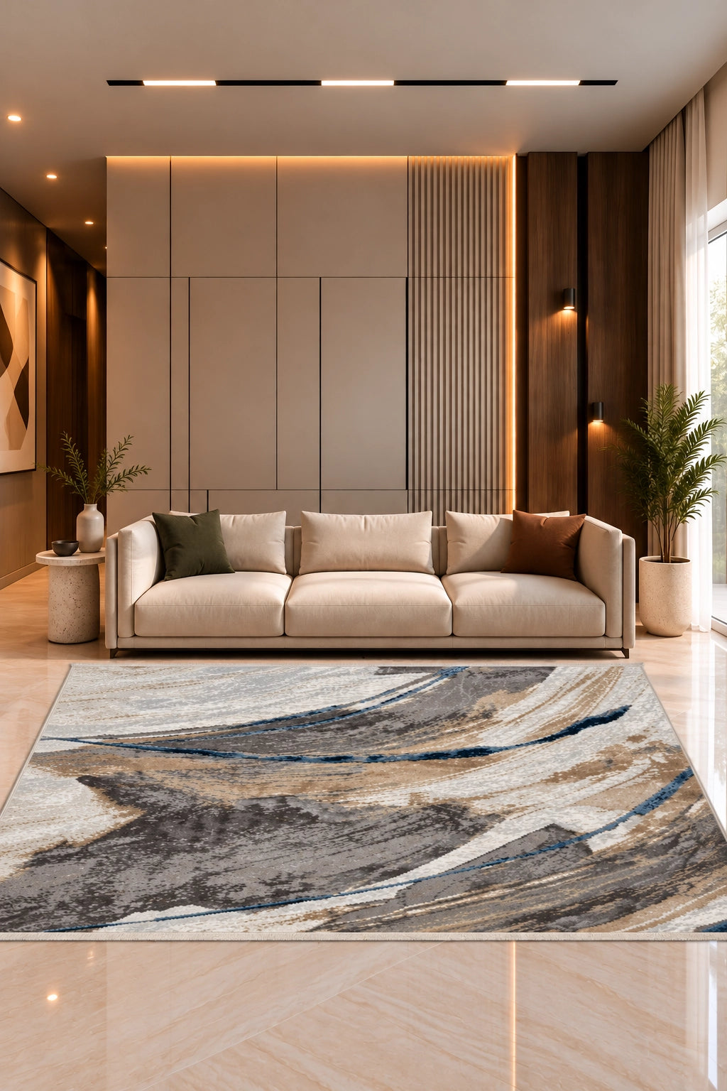 Marvel Turkish Rug - Dark Grey & Grey D8