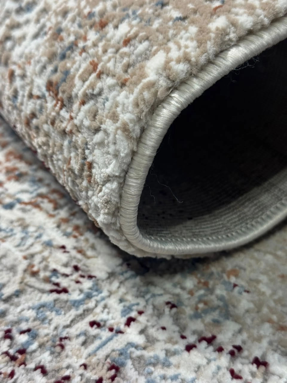 Marvel Turkish Rug - Salmon & Silver Grey D9